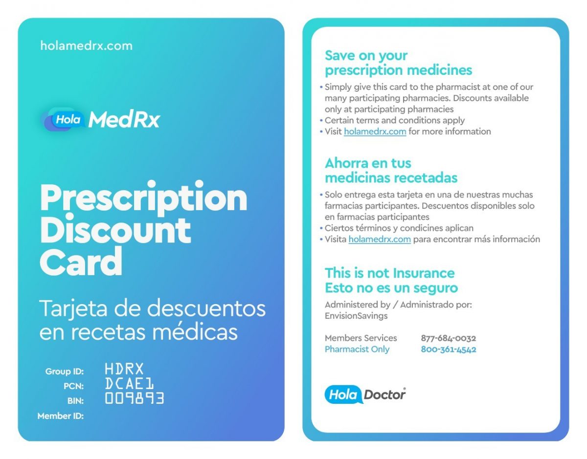 (Español) HolaDoctor presenta HolaMedRX, una tarjeta para que las personas sin cobertura médica ahorren hasta un 85% al comprar medicamentos